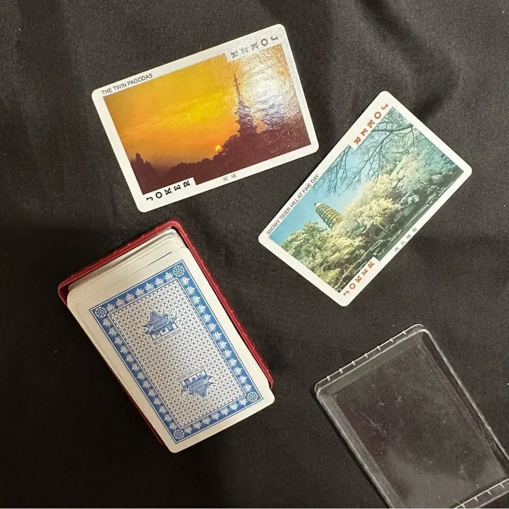 Vintage China Souvenir Classic Playing Cards Set with Red Case unused . - Picture 9 of 12